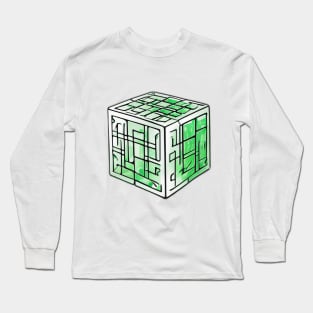 Rubic Cube Green Shadow Silhouette Anime Style Collection No. 380 Long Sleeve T-Shirt